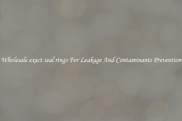 Wholesale exact seal rings For Leakage And Contaminants Prevention