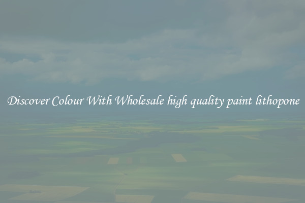 Discover Colour With Wholesale high quality paint lithopone