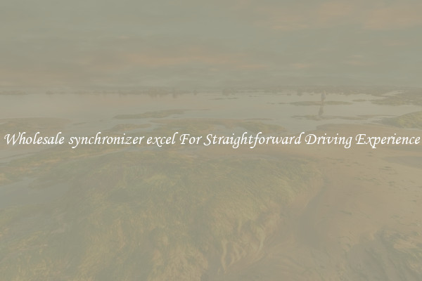 Wholesale synchronizer excel For Straightforward Driving Experience