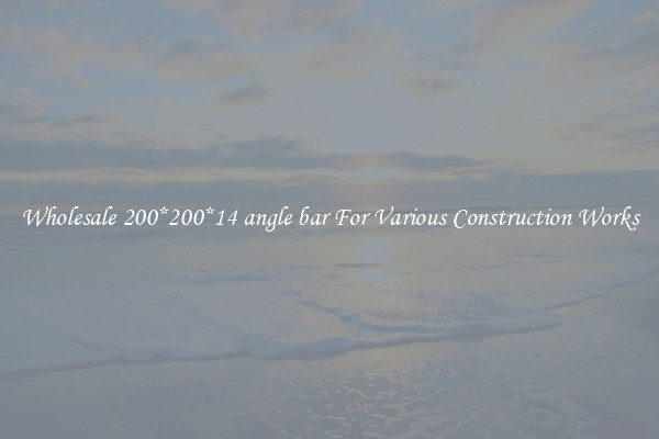 Wholesale 200*200*14 angle bar For Various Construction Works