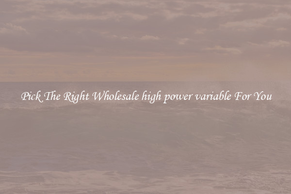 Pick The Right Wholesale high power variable For You