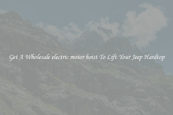 Get A Wholesale electric motor hoist To Lift Your Jeep Hardtop
